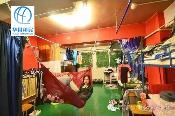 客棧內部的布置，提供十個床位，中間還有一張吊床