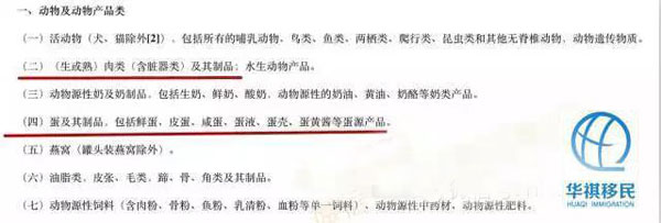 農業部國家質檢總局公告第1712號文件，規定外來的肉類 蛋類禁止攜帶，郵寄入境
